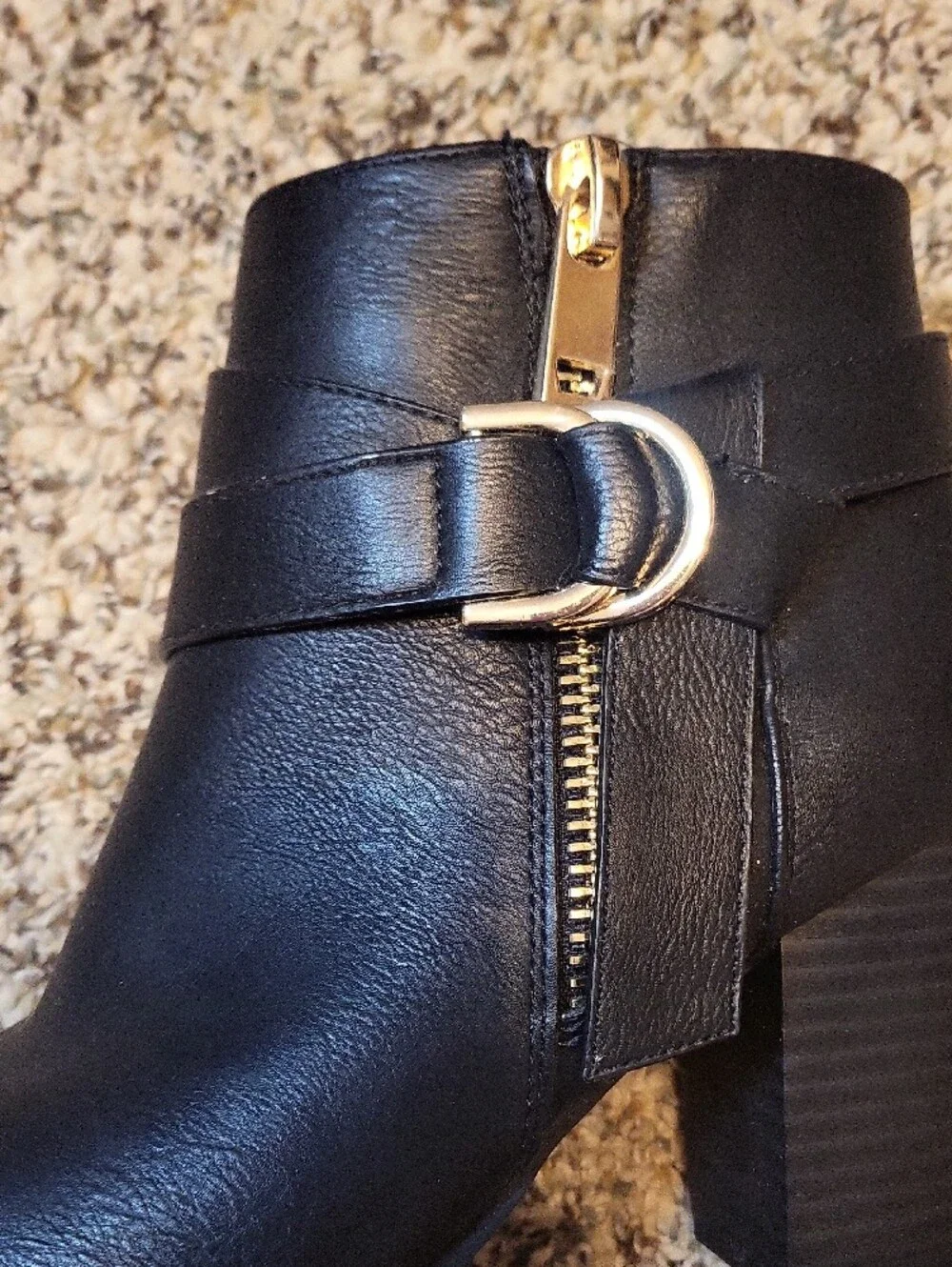 Apt. 9 Black Ankle Booties with Gold Buckle Detail